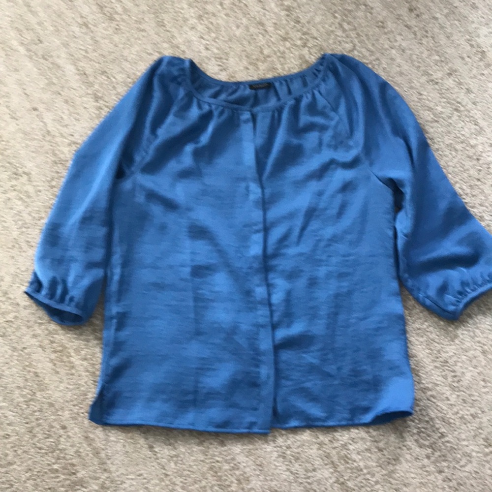 Talbots silky gorgeous blue top